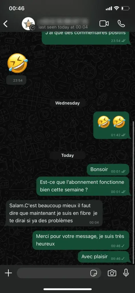 Avis client SubTV IPTV reçu sur WhatsApp (3)